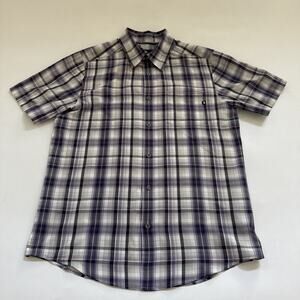Marmot Men Shirt Small Short Sleeve Button Quick Dry Outdoor EUC Plaid